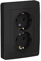 Розетка с заземлением Systeme Electric Blanca 1-м. 2-мод. антрацит картинка